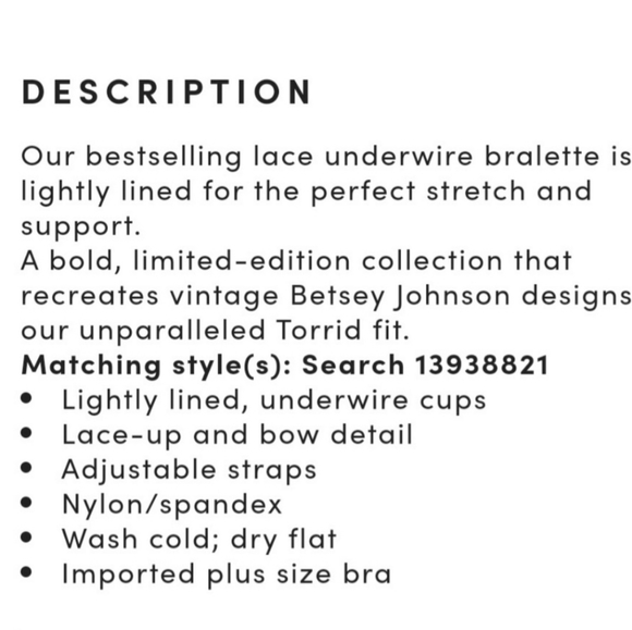 TORRID BETSEY JOHNSON Limited Edition Bralette +Waist Cincher! NWT! - Picture 5 of 8